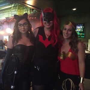 Batgirl costume/cosplay. Sheath dress and cape